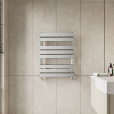 B&Q -  800X600 mm Flat Panel Heated Towel Rail Radiator Bathroom Ladder Warmer Chrome