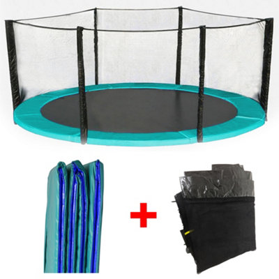 Sundaze Trampoline Pads Replacement Safety Spring Cover Padding Green And Safety Net Enclosure Surround Set 8Ft (244Cm) from B&Q