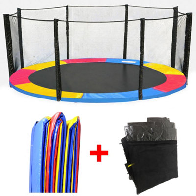 Sundaze Trampoline Pads Replacement Safety Spring Cover Padding Tri-Colour And Safety Net Enclosure Surround Set 13Ft (397Cm) from B&Q