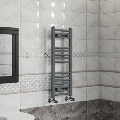 B&Q -  800X300 mm Curved Heated Towel Rail Radiator Bathroom Ladder Warmer Anthracite