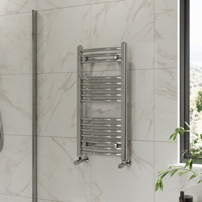 Right Radiators 800X400 Mm Curved Heated Towel Rail Radiator Bathroom Ladder Warmer Chrome