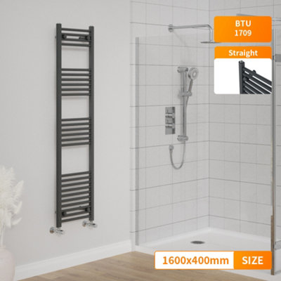 Right Radiators 1600X400 Mm Straight Heated Towel Rail Radiator Bathroom Ladder Warmer Anthracite