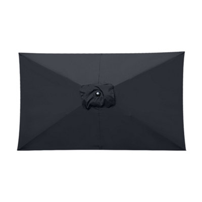 B&Q -  Black Replacement Parasol Fabric Garden Umbrella Canopy Cover For 3X2M 6 Arm Parasols