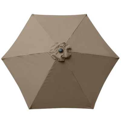 B&Q -  Taupe Replacement Parasol Fabric Garden Umbrella Canopy Cover For 2.5M 6 Arm Parasols