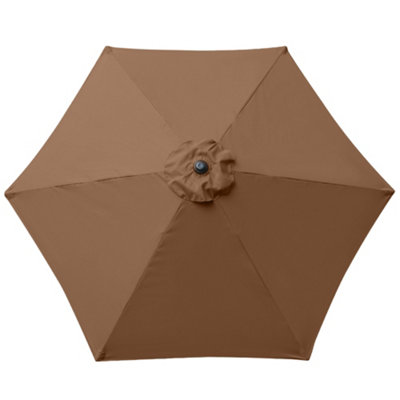 B&Q -  Coffee Replacement Parasol Fabric Garden Umbrella Canopy Cover For 2.5M 6 Arm Parasols