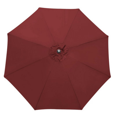 B&Q -  Wine Red Replacement Parasol Fabric Garden Umbrella Canopy Cover For 3M 8 Arm Parasols