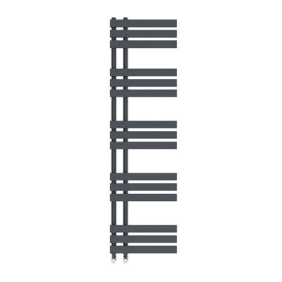 B&Q -  1600X450 mm Designer D Shape Heated Towel Rail Radiator Bathroom Ladder Warmer Sand Grey