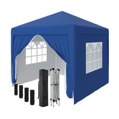 Sundaze Garden Pop Up Gazebo Party Tent Camping Marquee Canopy With 4 Sidewalls Carrying Bag Blue 2.5X2.5M from B&Q