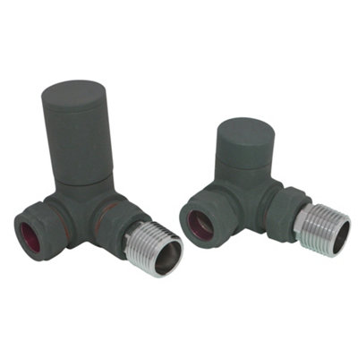 Right Radiators Manual Corner Radiator Valves 15mm Lockshield Central Heating Valve Anthracite from B&Q