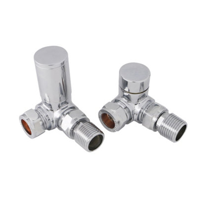 Right Radiators Manual Corner Radiator Valves 15mm Lockshield Central Heating Valve Chrome from B&Q