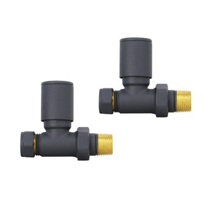 Right Radiators Radiator Valve 15Mm Manual Straight Valves One Pair Anthracite