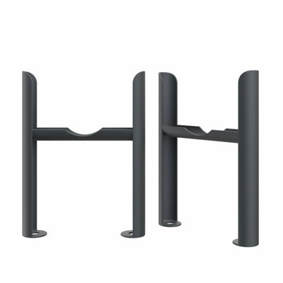 B&Q -  Pair Of Anthracite Floor Mounting Feet For Cast Iron Traditional 4 Column Radiator