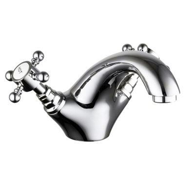 Sundaze Traditional Bathroom Basin Sink Mixer Tap Chrome Vintage Cloakroom Faucet