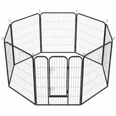 Sundaze Dog Playpen 8 Panel Foldable Cat Puppy Exercise Pen Heavy-Duty Pet Fence 60Cm H X 80Cm W from B&Q