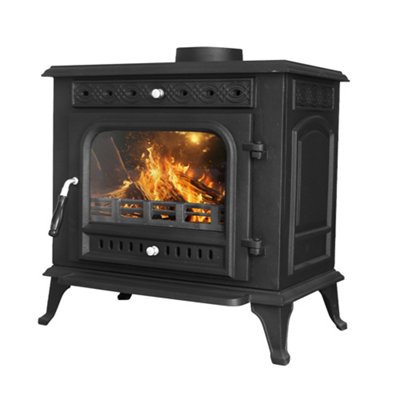 Sundaze 10Kw Woodburning Multifuel Stove Cast Iron Log Wood Burner Defra Eco Design from B&Q