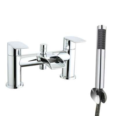 Sundaze Waterfall Bath Shower Mixer Tap Chrome Hand Held Shower Head from B&Q