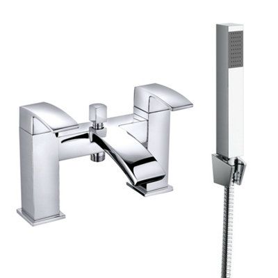 Sundaze Square Bath Shower Mixer Tap Chrome And Hand Held Shower Head from B&Q