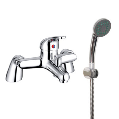 Sundaze Modern Bathroom Chrome Bath Shower Mixer Tap & Shower Handheld Set Chrome from B&Q