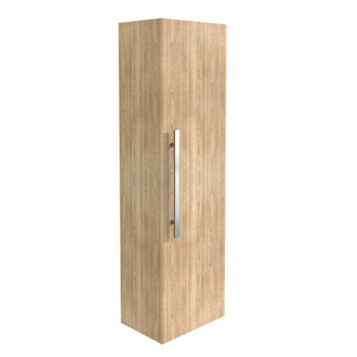 B&Q -  1200mm Bathroom Furniture Tall Storage Unit Wall Mounted Cupboard Cabinet Oak
