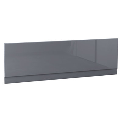 Sundaze Bath Panel Bathroom Moisture Resistant Wood Mdf Front Bath Panels Gloss Grey 1700mm from B&Q