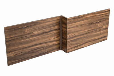SunDaze L Shaped Front Bath Panels For Bathroom Soaking Bathtub Walnut 1700mm
