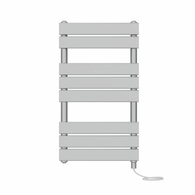 Right Radiators Prefilled Electric Flat Panel Heated Towel Rail Bathroom Ladder Warmer Rads - Chrome 800X450 Mm