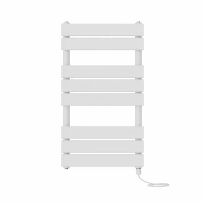 B&Q -  Prefilled Electric Flat Panel Heated Towel Rail Bathroom Ladder Warmer RadsWhite 800X450 mm