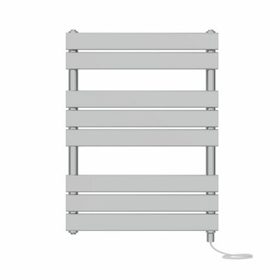 B&Q -  Prefilled Electric Flat Panel Heated Towel Rail Bathroom Ladder Warmer RadsChrome 800X600 mm