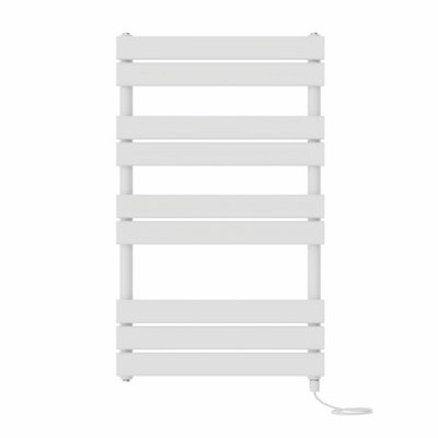 Right Radiators Prefilled Electric Flat Panel Heated Towel Rail Bathroom Ladder Warmer RadsWhite 1000X600 mm from B&Q