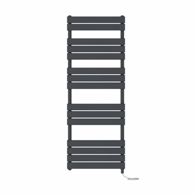 Right Radiators Prefilled Electric Flat Panel Heated Towel Rail Bathroom Ladder Warmer RadsAnthracite 1600X600 mm from B&Q