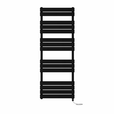 Right Radiators Prefilled Electric Flat Panel Heated Towel Rail Bathroom Ladder Warmer RadsBlack 1600X600 mm from B&Q