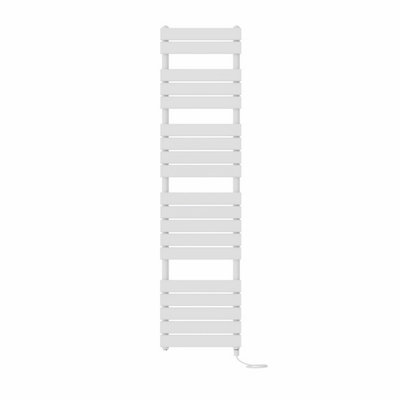 B&Q -  Prefilled Electric Flat Panel Heated Towel Rail Bathroom Ladder Warmer RadsWhite 1800X450 mm