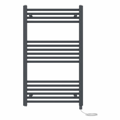 Right Radiators Prefilled Electric Straight Heated Towel Rail Bathroom Ladder Warmer Rads - 1000X600 Mm Anthracite
