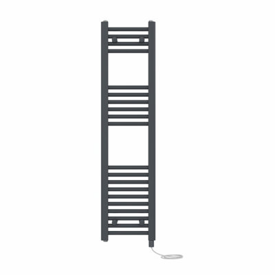 Right Radiators Prefilled Electric Straight Heated Towel Rail Bathroom Ladder Warmer RadsAnthracite 1200X300 mm from B&Q