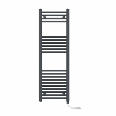 Right Radiators Prefilled Electric Straight Heated Towel Rail Bathroom Ladder Warmer RadsAnthracite 1200X400 mm from B&Q