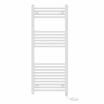 Right Radiators Prefilled Electric Straight Heated Towel Rail Bathroom Ladder Warmer RadsWhite 1200X500 mm from B&Q