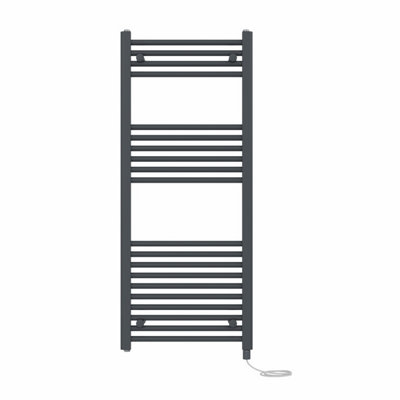 Right Radiators Prefilled Electric Straight Heated Towel Rail Bathroom Ladder Warmer RadsAnthracite 1200X500 mm from B&Q