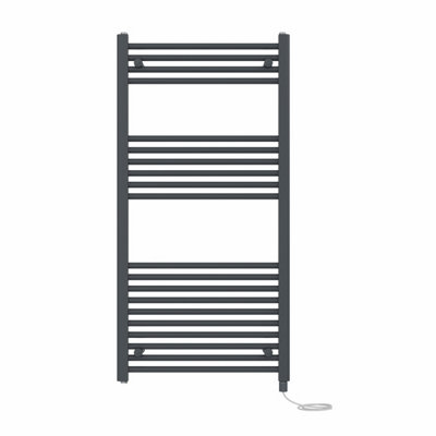 Right Radiators Prefilled Electric Straight Heated Towel Rail Bathroom Ladder Warmer RadsAnthracite 1200X600 mm from B&Q