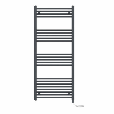 Right Radiators Prefilled Electric Straight Heated Towel Rail Bathroom Ladder Warmer RadsAnthracite 1400X600 mm from B&Q