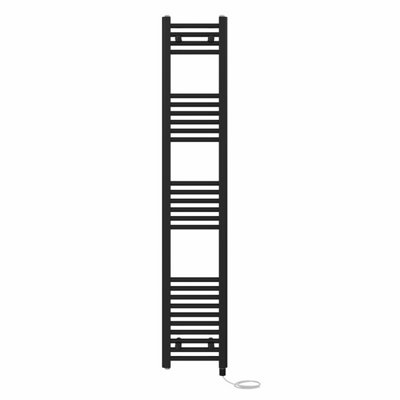 Right Radiators Prefilled Electric Straight Heated Towel Rail Bathroom Ladder Warmer RadsBlack 1600X300 mm from B&Q