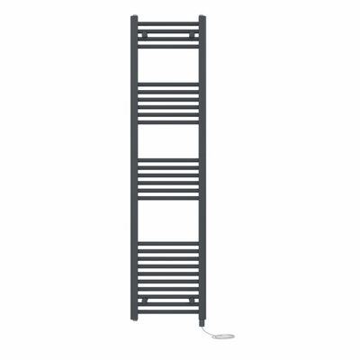 Right Radiators Prefilled Electric Straight Heated Towel Rail Bathroom Ladder Warmer RadsAnthracite 1600X400 mm from B&Q