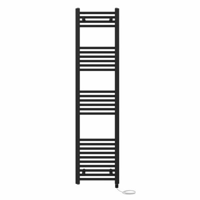 Right Radiators Prefilled Electric Straight Heated Towel Rail Bathroom Ladder Warmer RadsBlack 1600X400 mm from B&Q