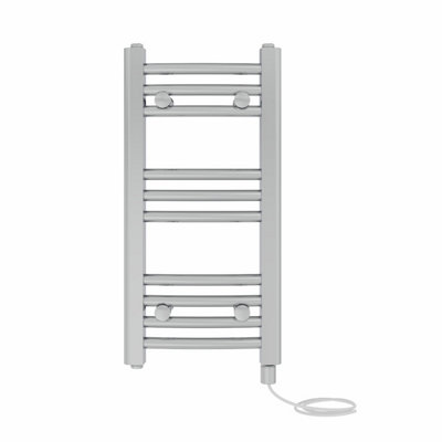 Right Radiators Prefilled Electric Curved Heated Towel Rail Bathroom Ladder Warmer RadsChrome 600X300 mm from B&Q