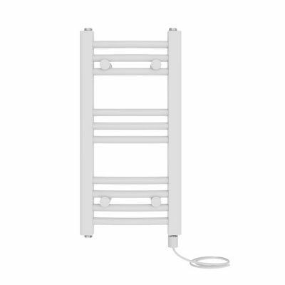 Right Radiators Prefilled Electric Curved Heated Towel Rail Bathroom Ladder Warmer RadsWhite 600X300 mm from B&Q