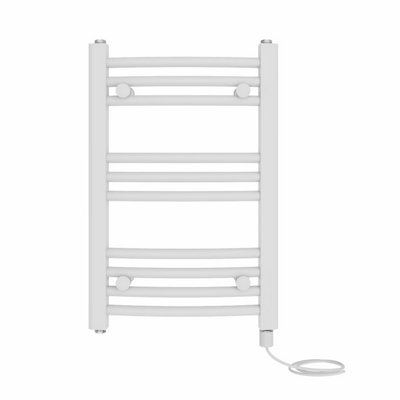 Right Radiators Prefilled Electric Curved Heated Towel Rail Bathroom Ladder Warmer RadsWhite 600X400 mm from B&Q