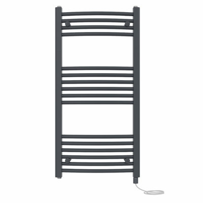 Right Radiators Prefilled Electric Curved Heated Towel Rail Bathroom Ladder Warmer RadsAnthracite 1000X500 mm from B&Q
