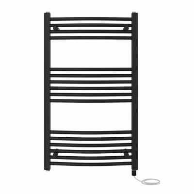 Right Radiators Prefilled Electric Curved Heated Towel Rail Bathroom Ladder Warmer RadsBlack 1000X600 mm from B&Q