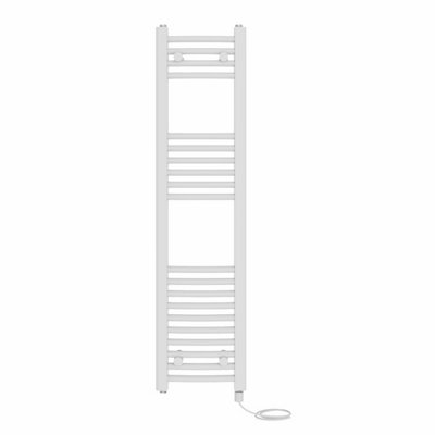 Right Radiators Prefilled Electric Curved Heated Towel Rail Bathroom Ladder Warmer RadsWhite 1200X300 mm from B&Q