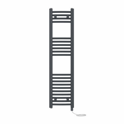 Right Radiators Prefilled Electric Curved Heated Towel Rail Bathroom Ladder Warmer RadsAnthracite 1200X300 mm from B&Q