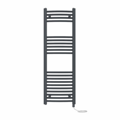 Right Radiators Prefilled Electric Curved Heated Towel Rail Bathroom Ladder Warmer RadsAnthracite 1200X400 mm from B&Q